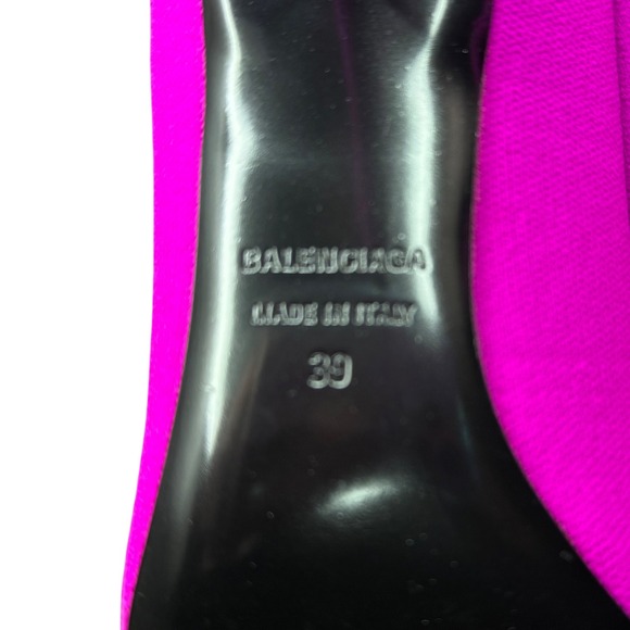 Balenciaga Hot Pink Knife Logo Pointed Toe Pumps EU 39/US 8.5 - Picture 8 of 11